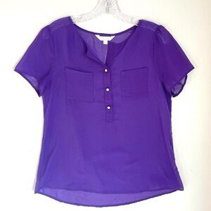 Charming Charlies Vibrant sheer Purple Blouse